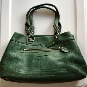 Coach Green Leather Shoulder Bag